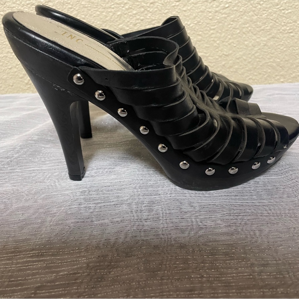 Women’s INC International Concepts Wanda Black leather heels
